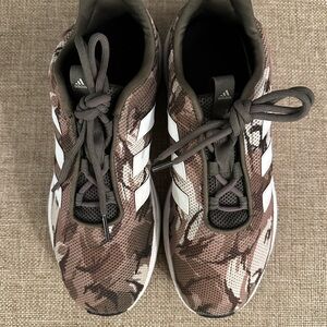 Adidas Brown Camouflage Sneakers, Boys US6